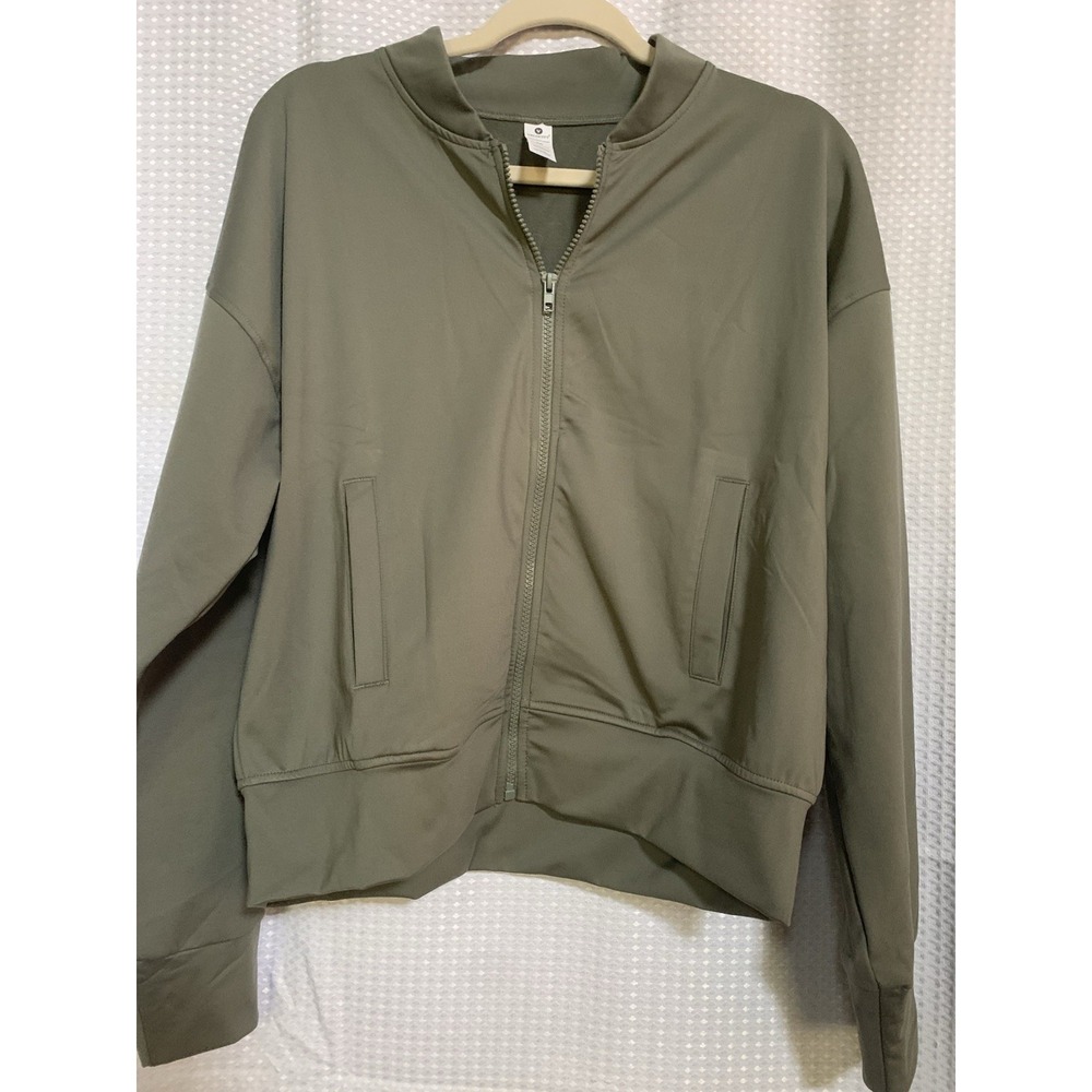 Velocity‎ Womens Medium Fleece Varsity Jacket Mulled Basil
